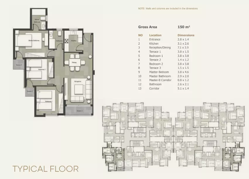 شقة · غرفتين · 120–154 م² في كمبوند كاسيل لاند مارك العاصمة الادارية 2026 Castle Landmark New Capital 3