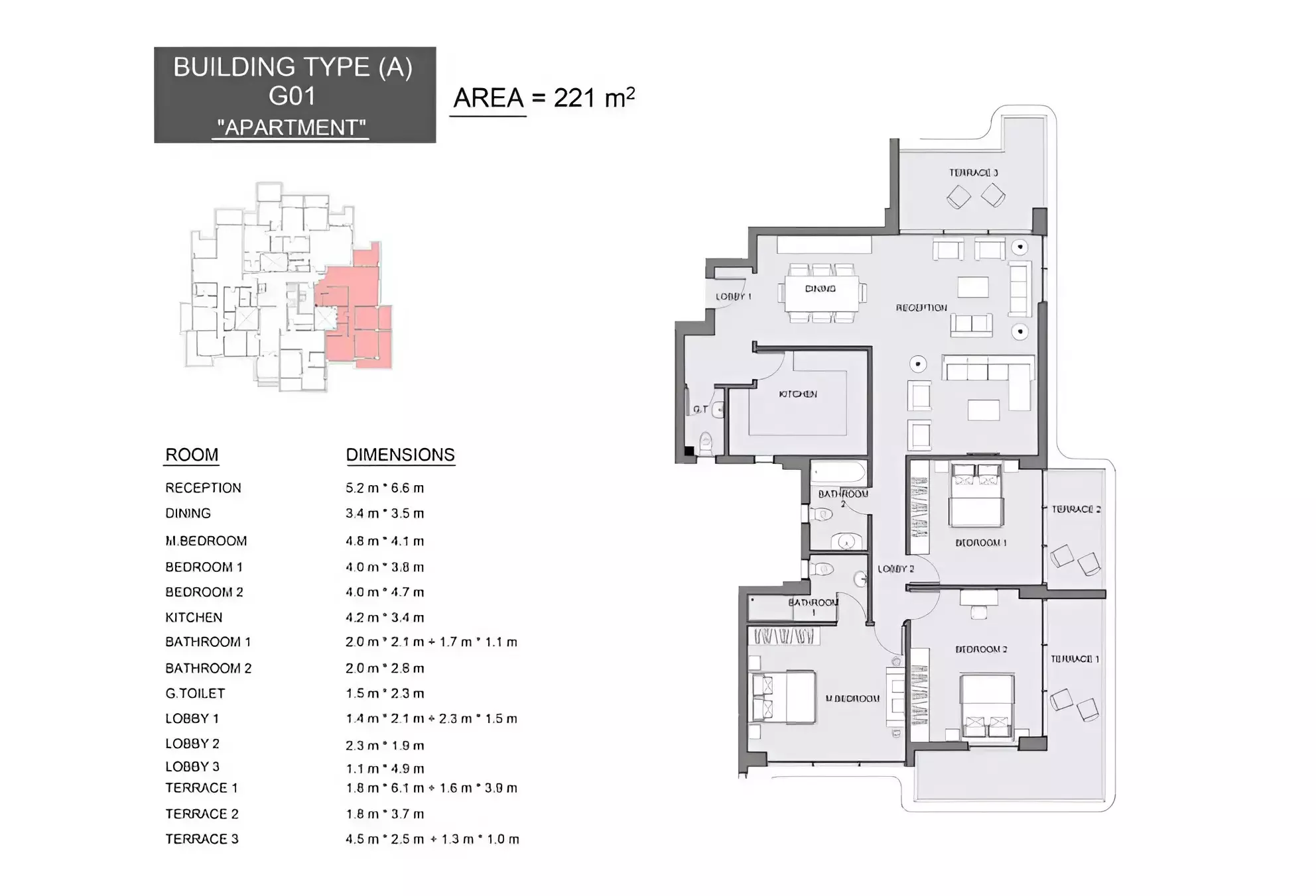 Apartment · 3 Bedrooms · 152–262 m² in كمبوند سيرانو العاصمة الإدارية 2026 Compound Serrano New Capital 3