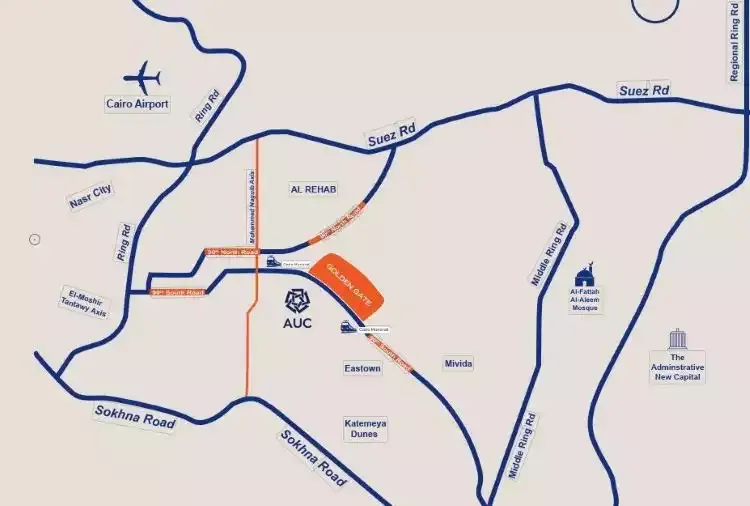 مول جولدن جيت التجمع الخامس master plan