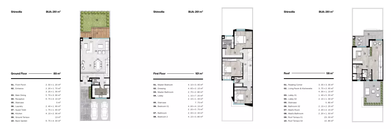 Townhouse · 3 Bedrooms · 166–261 m² in Eastshire New Cairo 2