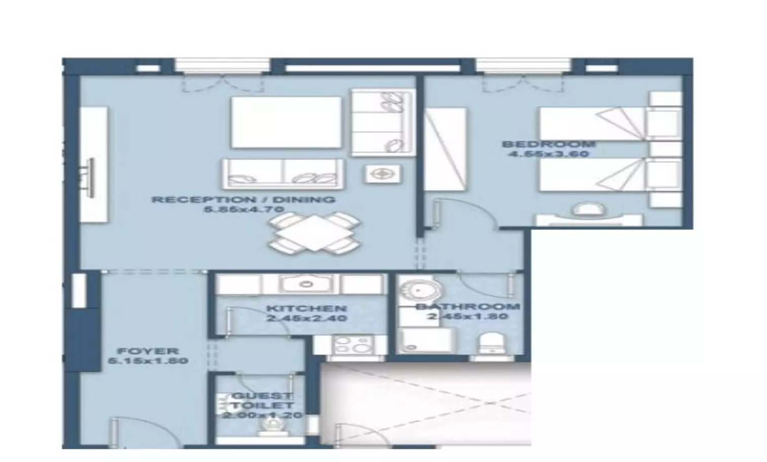Apartment · 1 Bedroom · 84–89 m² in New Garden City 2