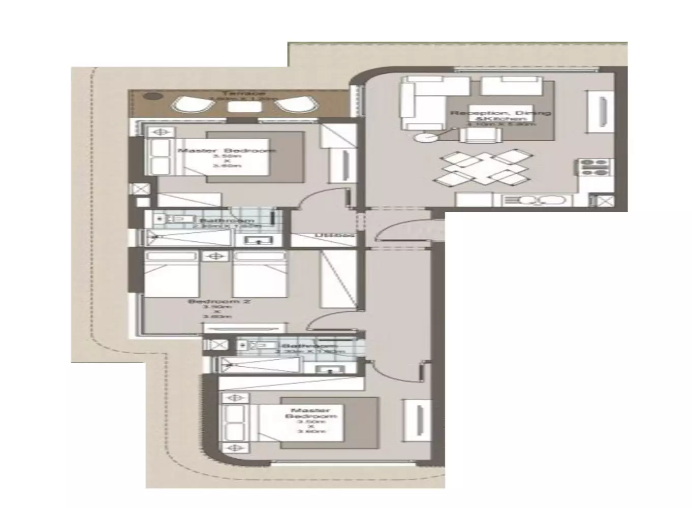 Apartment · 3 Bedrooms · 108–154 m² in كون الساحل الشمالي 2026 Koun North Coast 2