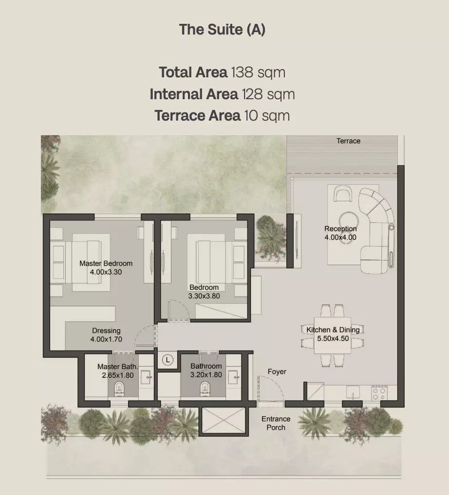 Apartment · 2 Bedrooms · 138–147 m² in The Gray Residences-Hills of One 3