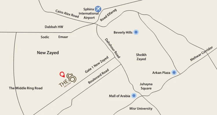 كمبوند ذا ايت الشيخ زايد الجديدة master plan