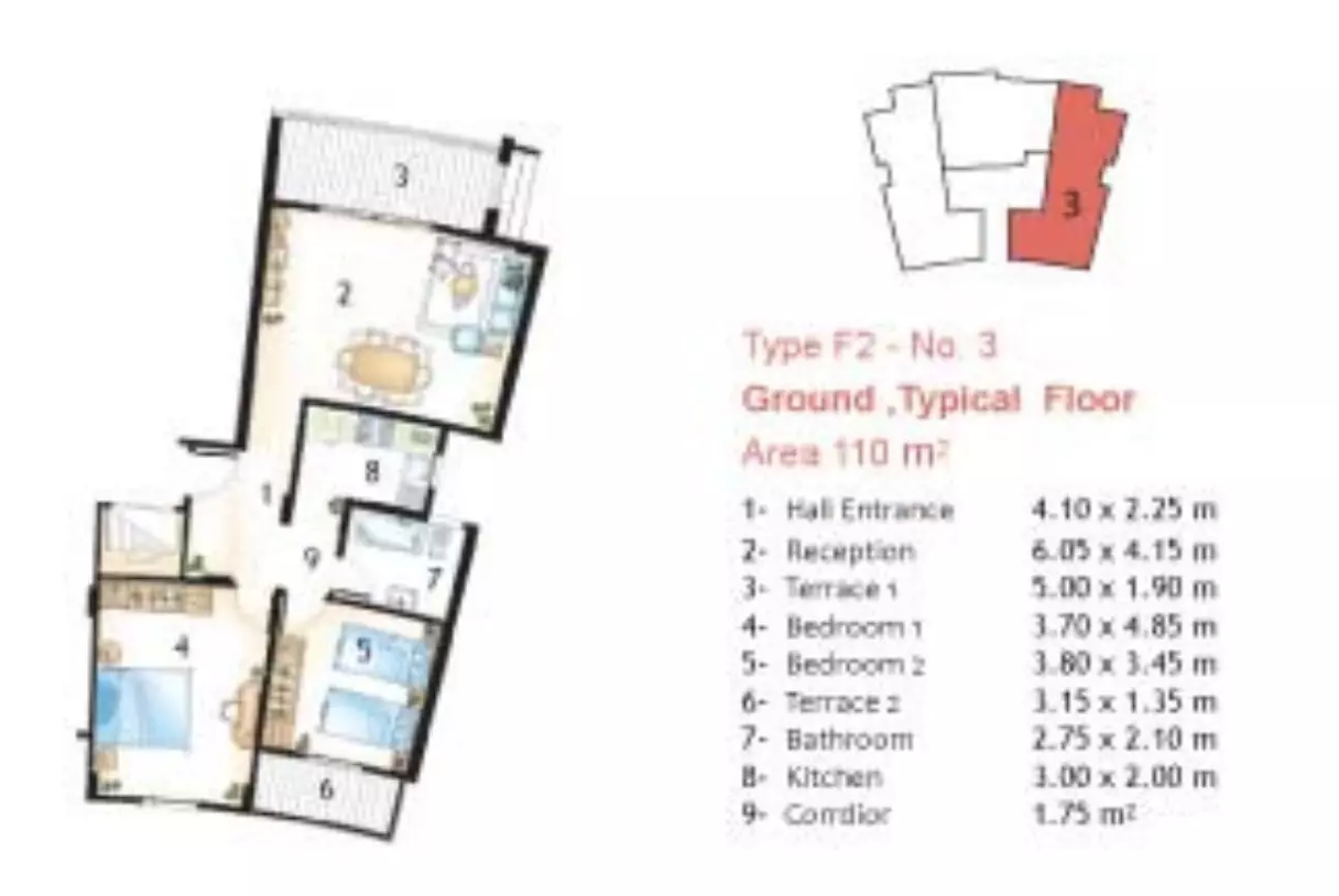 Apartment · 2 Bedrooms · 90–110 m² in Marseilia Beach 4 3