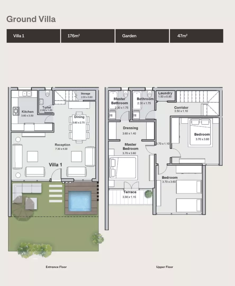 فيلا · 3 غرف · 176–215 م² في The Median Residences New Cairo by EGYGAB 2