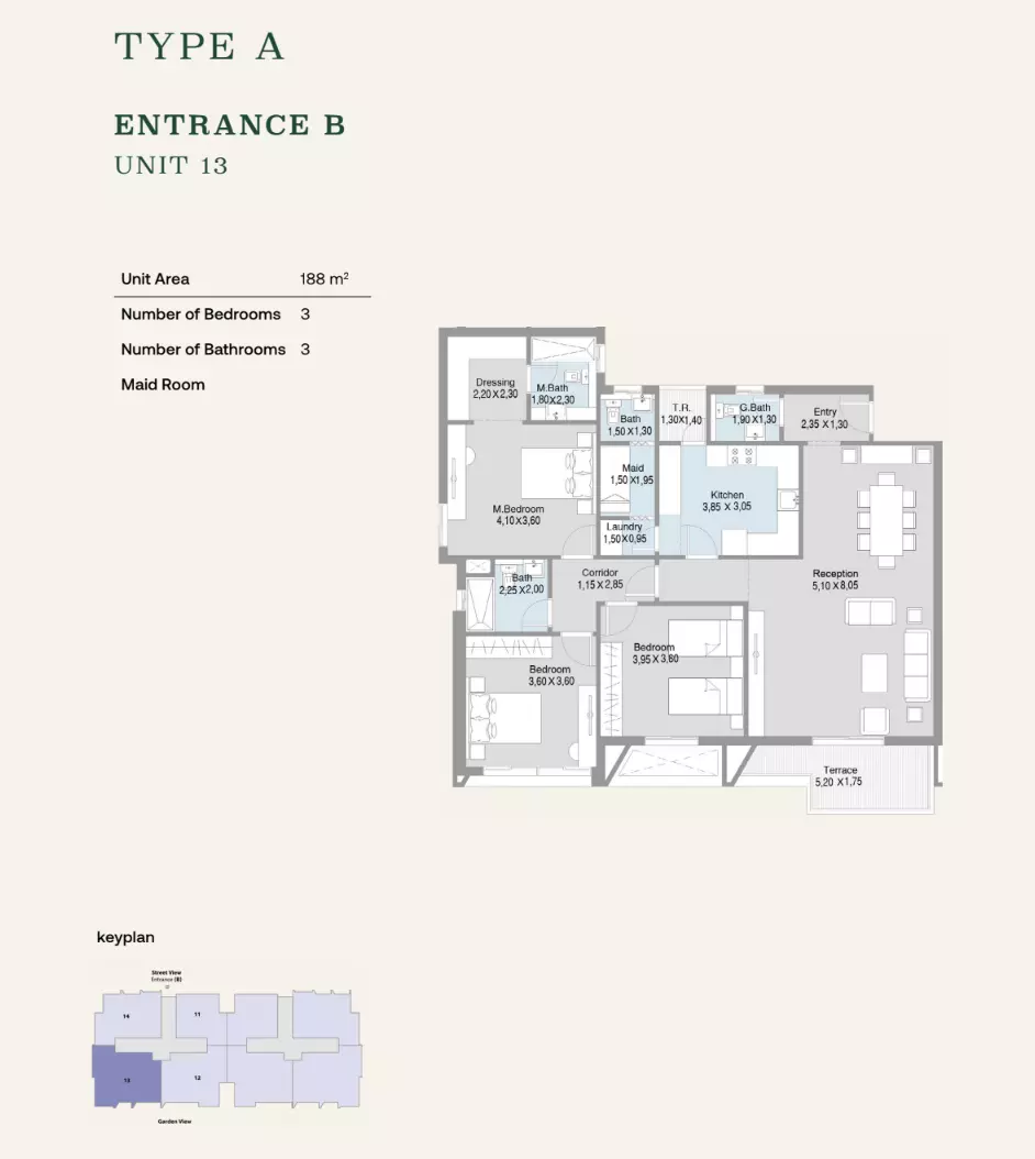Apartment · 3 Bedrooms · 139–188 m² in Terrace 4