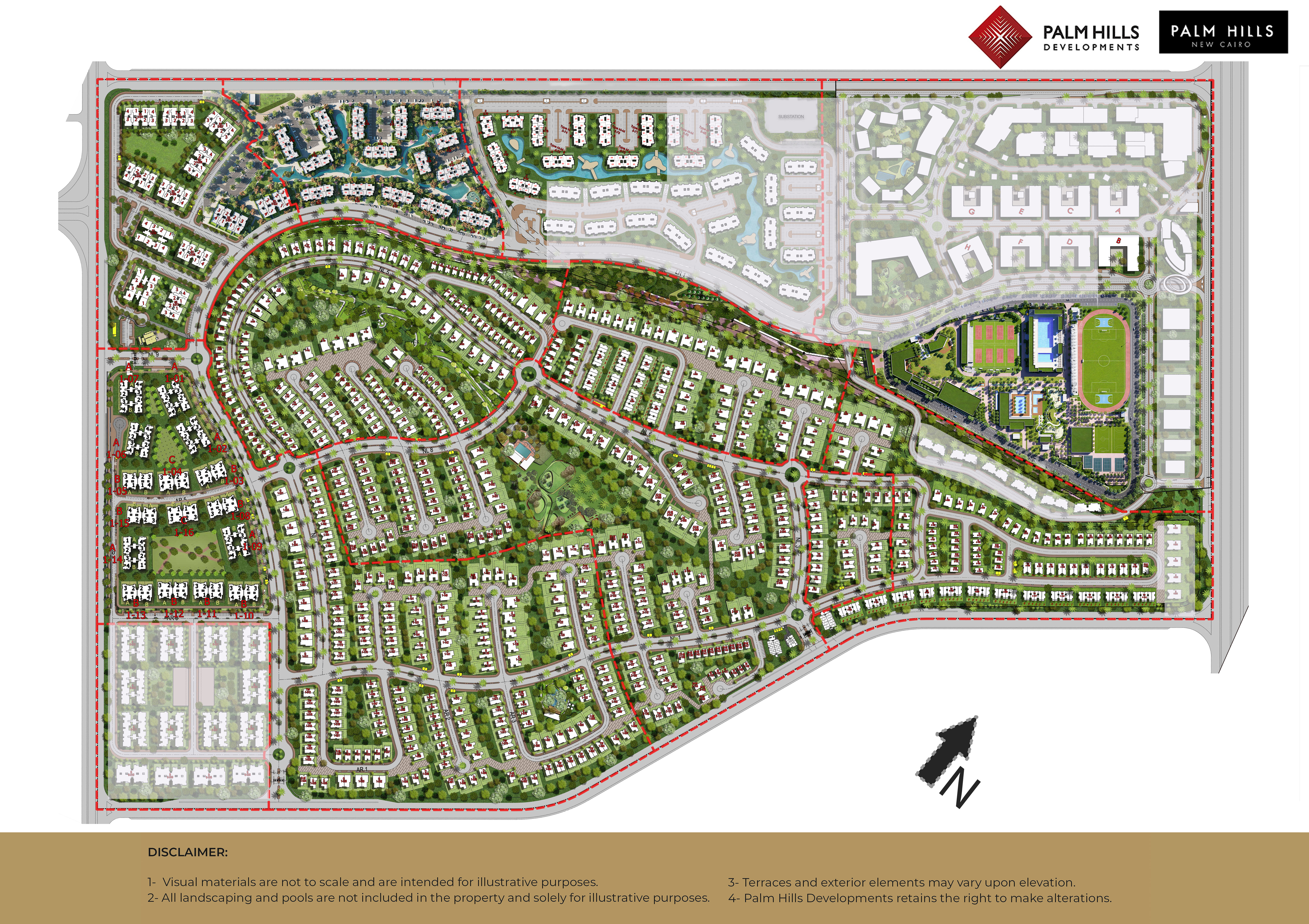 بالم هيلز القاهرة الجديدة - المرحلة 1 master plan