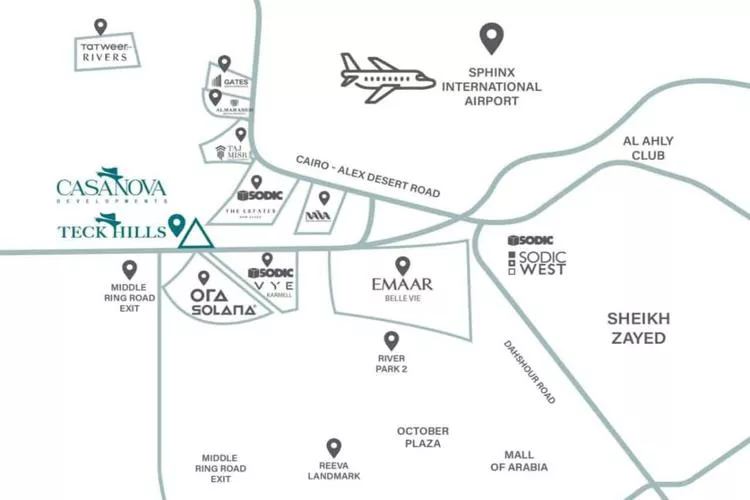 كمبوند تيك هيلز زايد الجديدة master plan