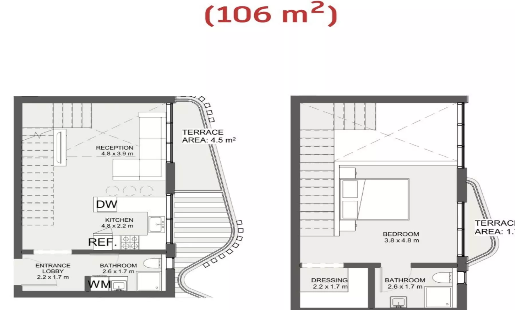 Duplex · 1 Bedroom · 102–140 m² in La Reva Residence 2