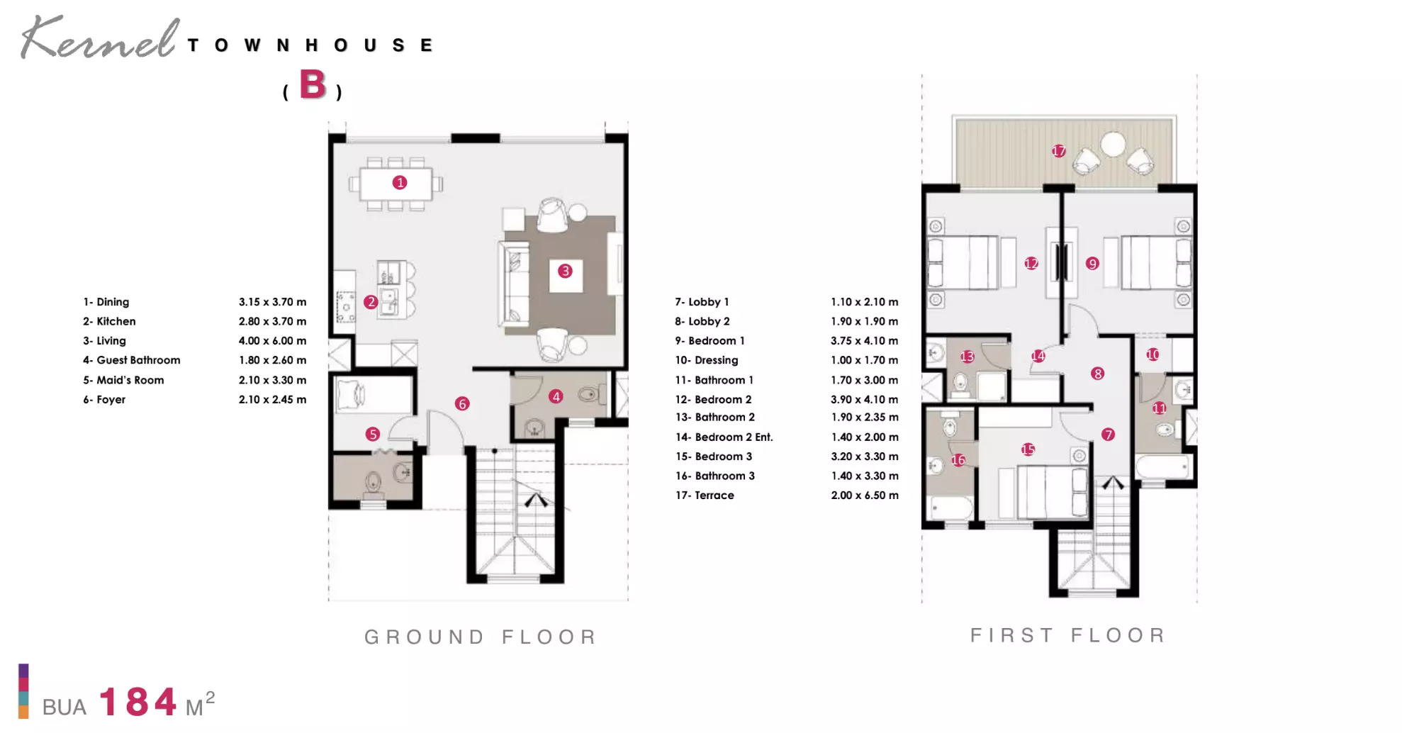 Townhouse · 3 Bedrooms · 160–184 m² in Dose North Coast 2