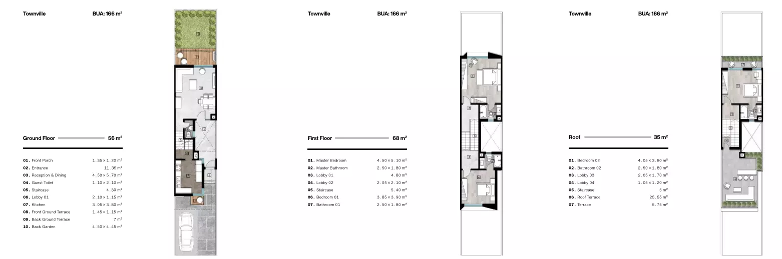 Townhouse · 3 Bedrooms · 166–261 m² in Eastshire New Cairo