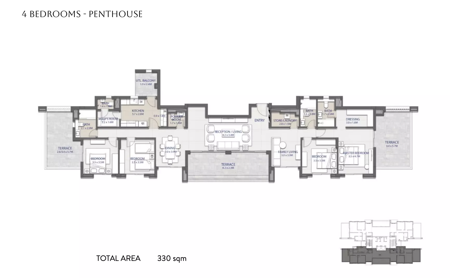 بنتهاوس · 4 غرف · 330–411 م² في Sapphire Golf Residences 3