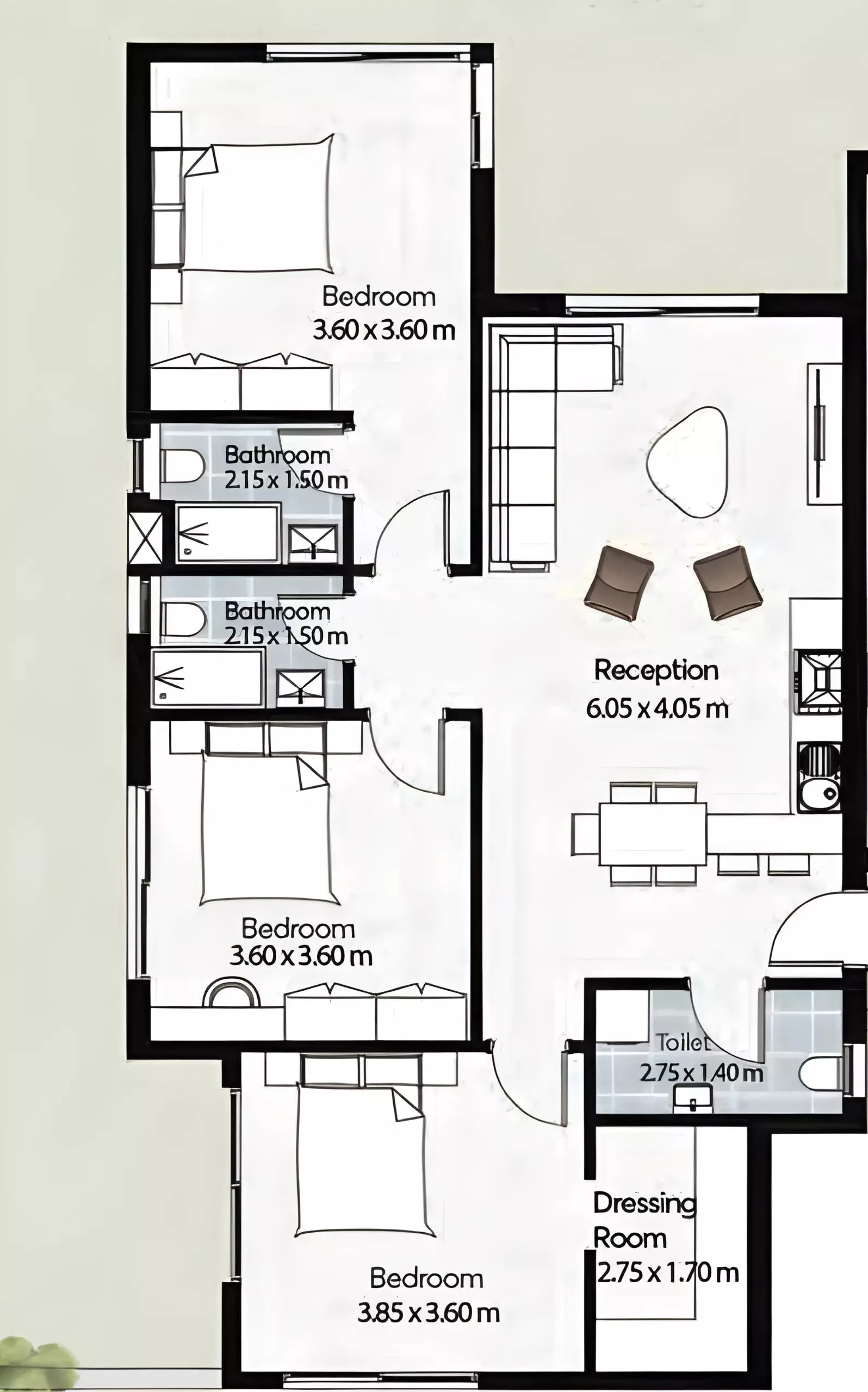Apartment · 3 Bedrooms · 127–152 m² in Mar Bay - Ras El Hekma 2