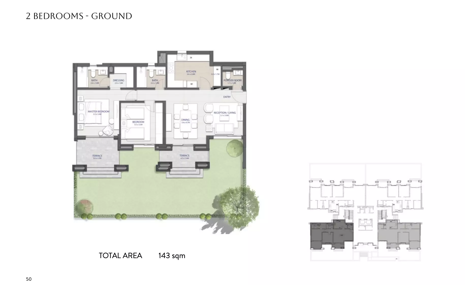 شقة · غرفتين · 143–181 م² في Sapphire Golf Residences 4