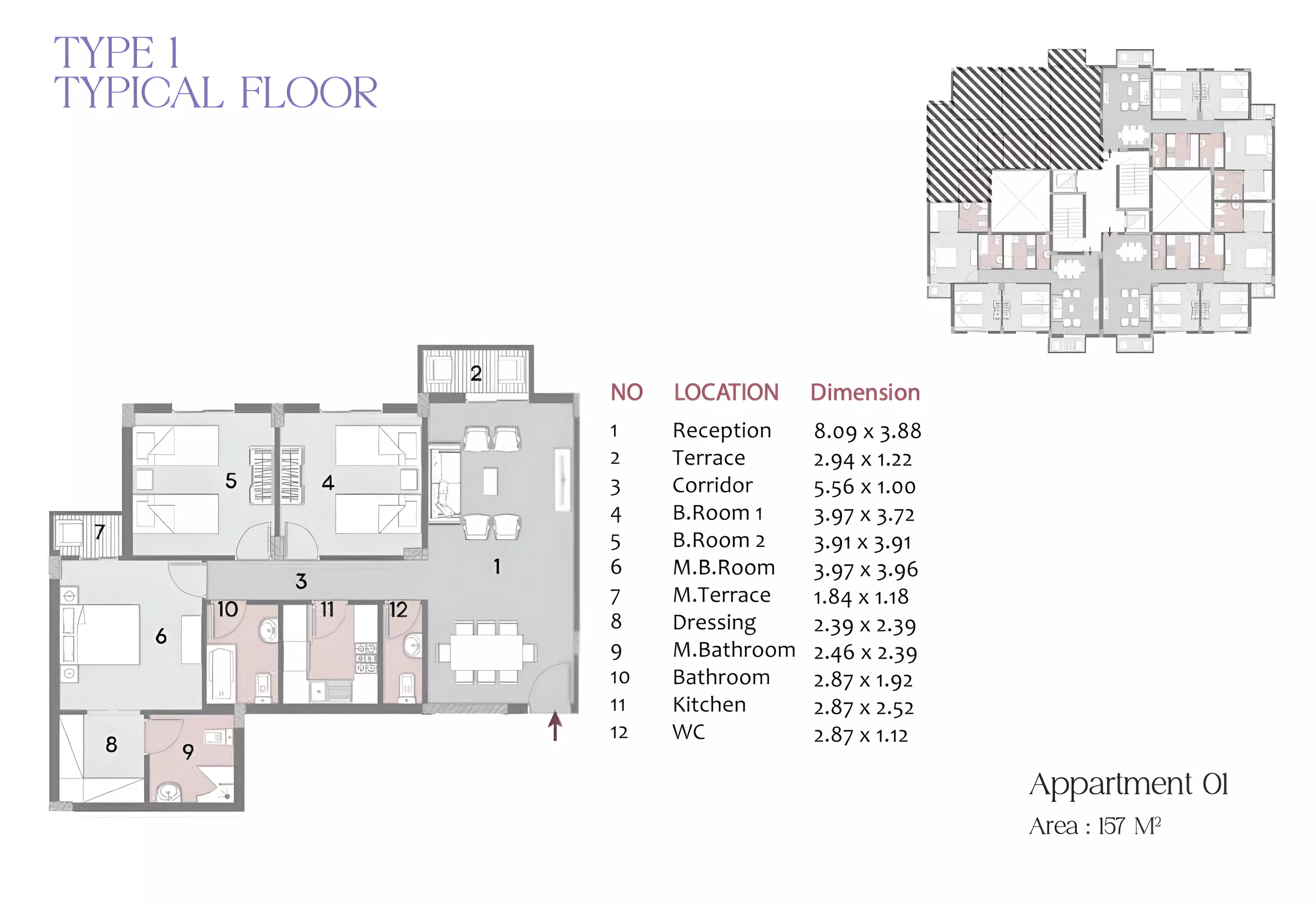 Apartment · 3 Bedrooms · 150–157 m² in كمبوند ايلين التجمع الخامس 2026 Compound Elen New Cairo 3