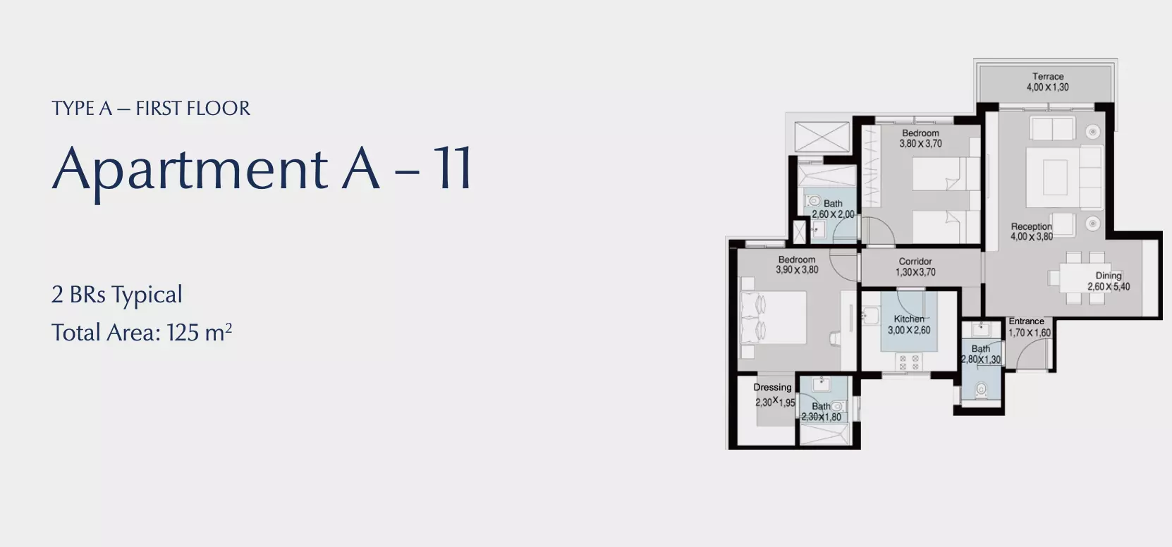 Apartment · 2 Bedrooms · 115–135 m² in كمبوند بلو تري التجمع الخامس 2026 Compound Blue Tree New Cairo 3