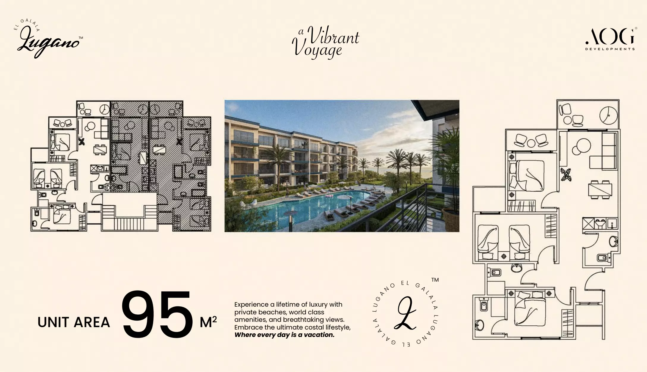 شقة · 3 غرف · 95–100 م² في Lugano El Galala Ain El Sokhna 2