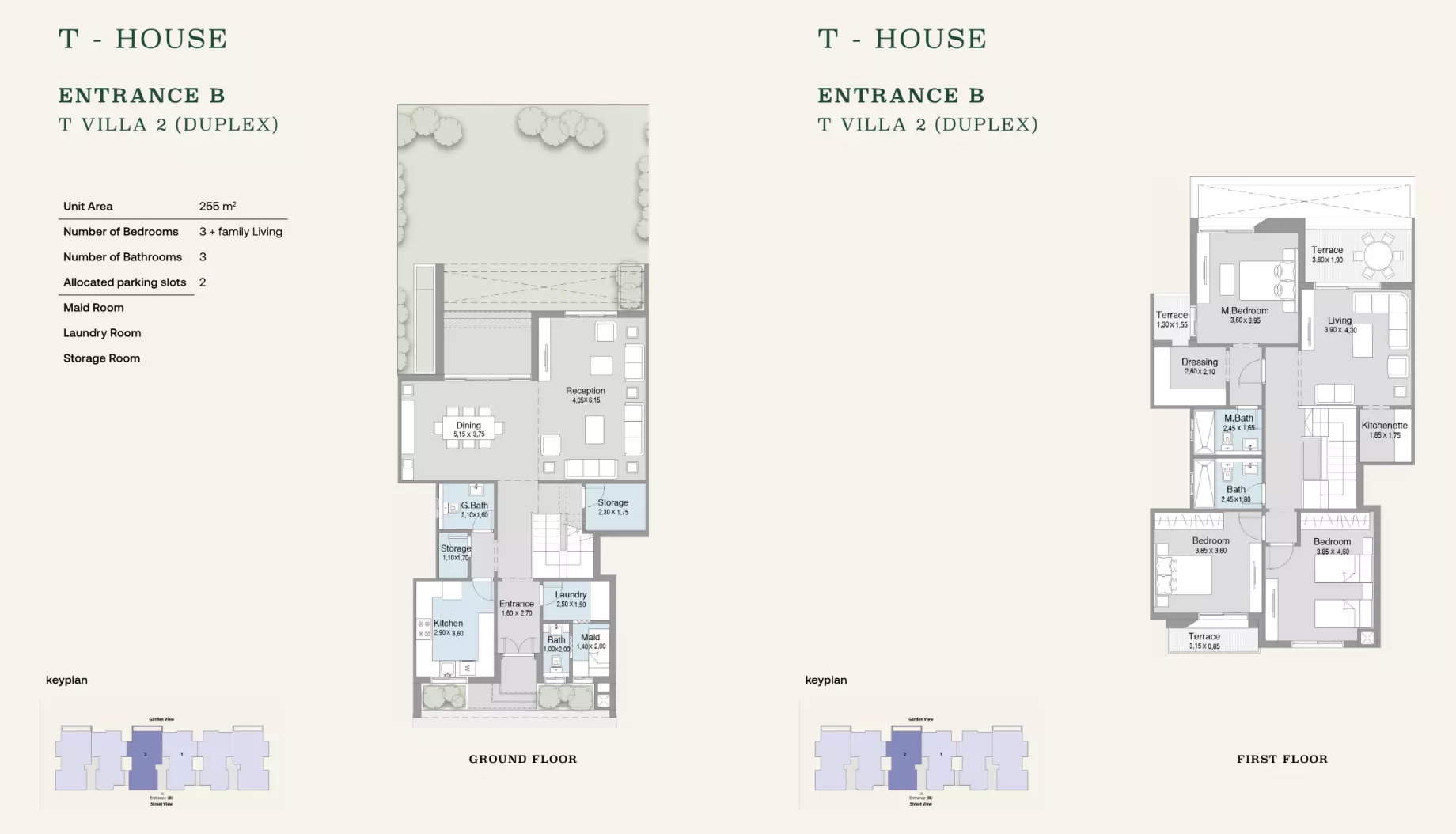 دوبلكس · 3 غرف · 255–260 م² في Terrace