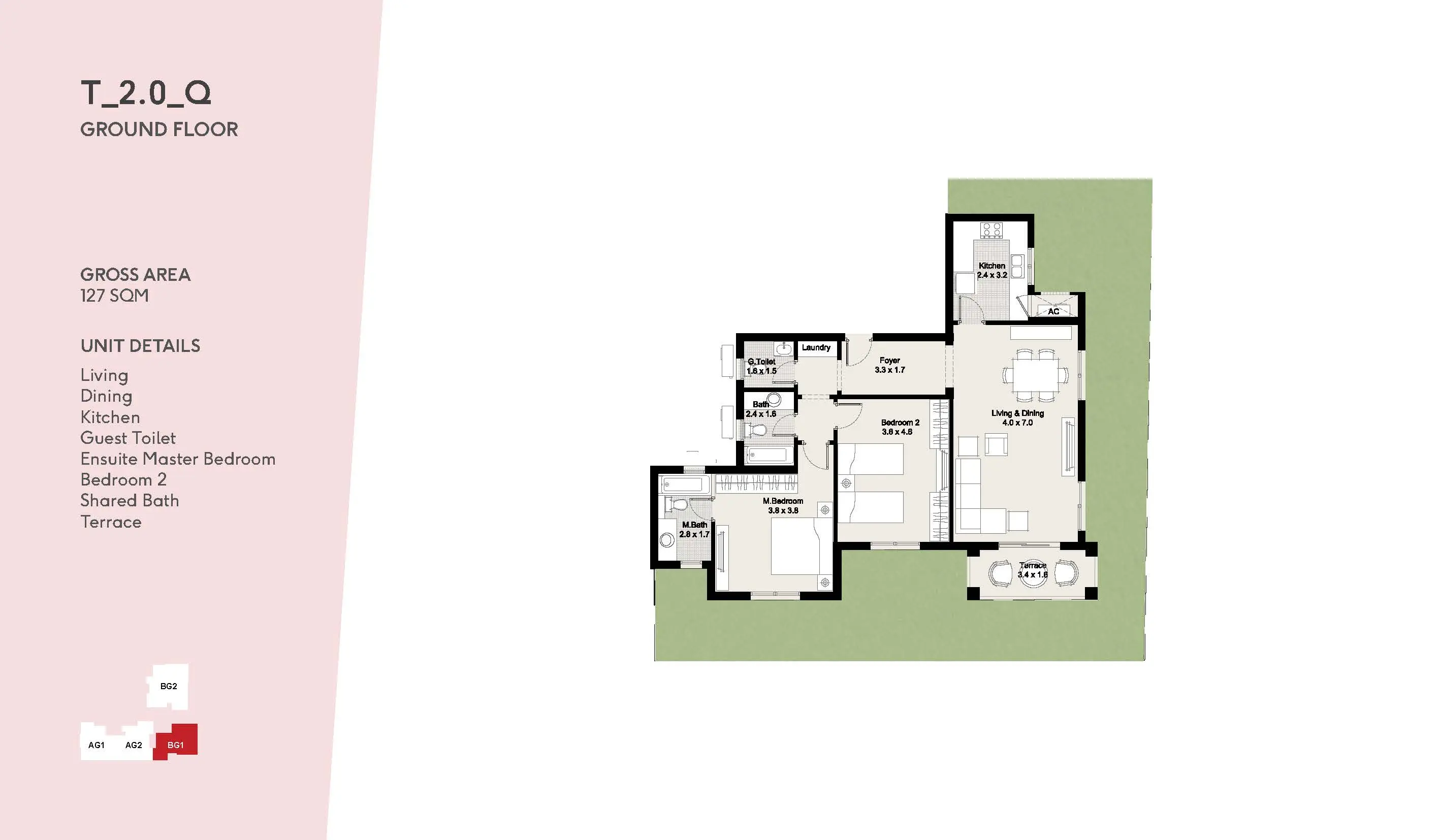 Apartment · 2 Bedrooms · 127–136 m² in Clubside Apartments  District 5 2