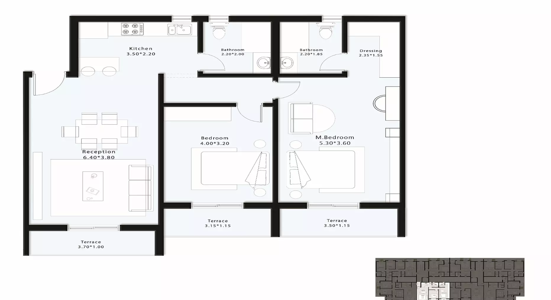 Apartment · 2 Bedrooms · 107–133 m² in كمبوند نوشن التجمع الخامس 2026 Compound Notion New Cairo 2