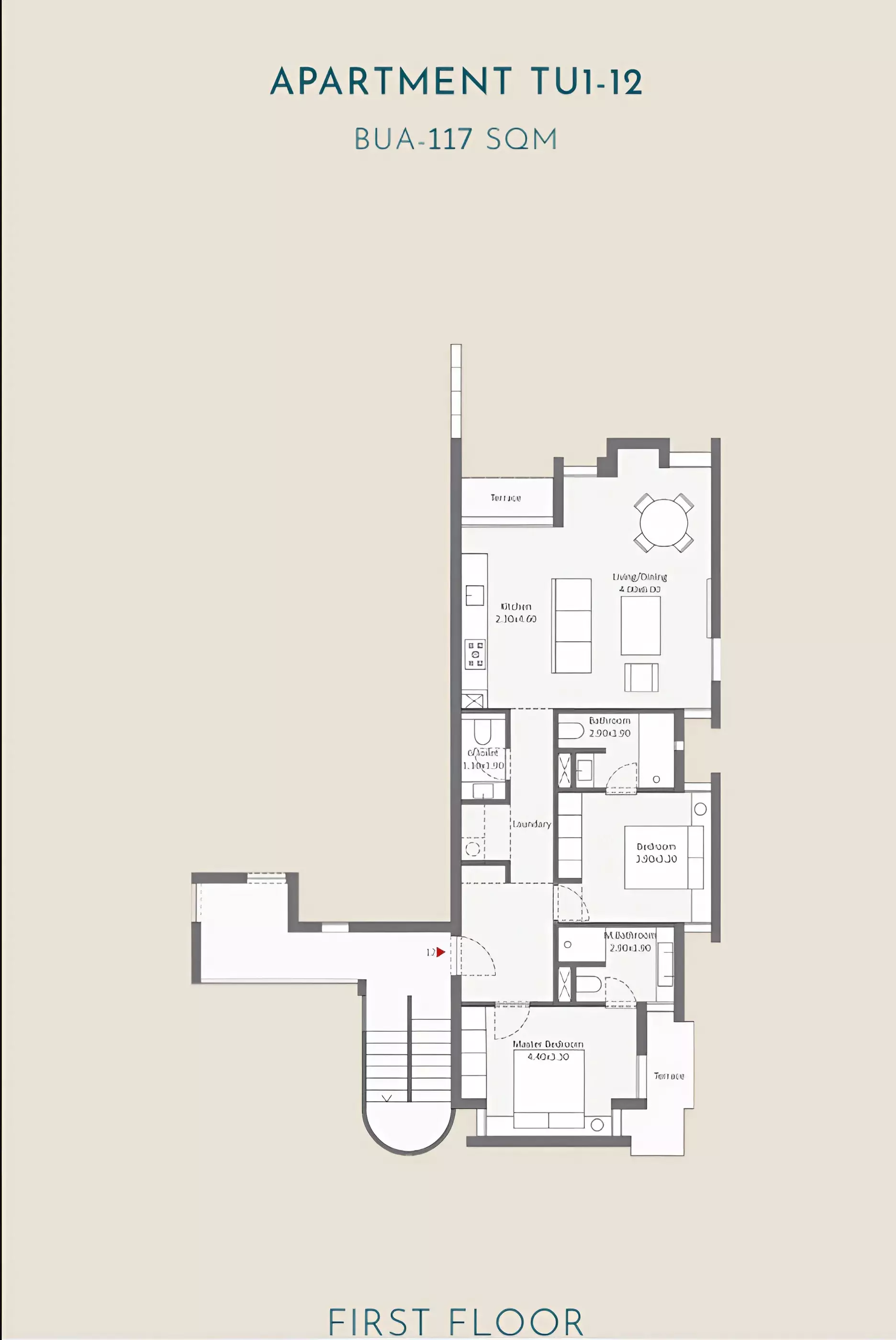 Apartment · 2 Bedrooms · 113–126 m² in Tuban El Gouna 3