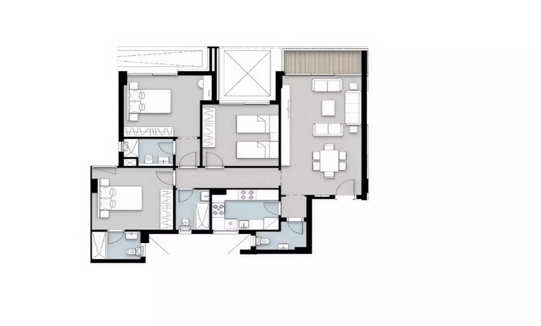 Apartment · 3 Bedrooms · 140–195 m² in كمبوند نجم التجمع السادس 2026 Compound Najm New Cairo 2