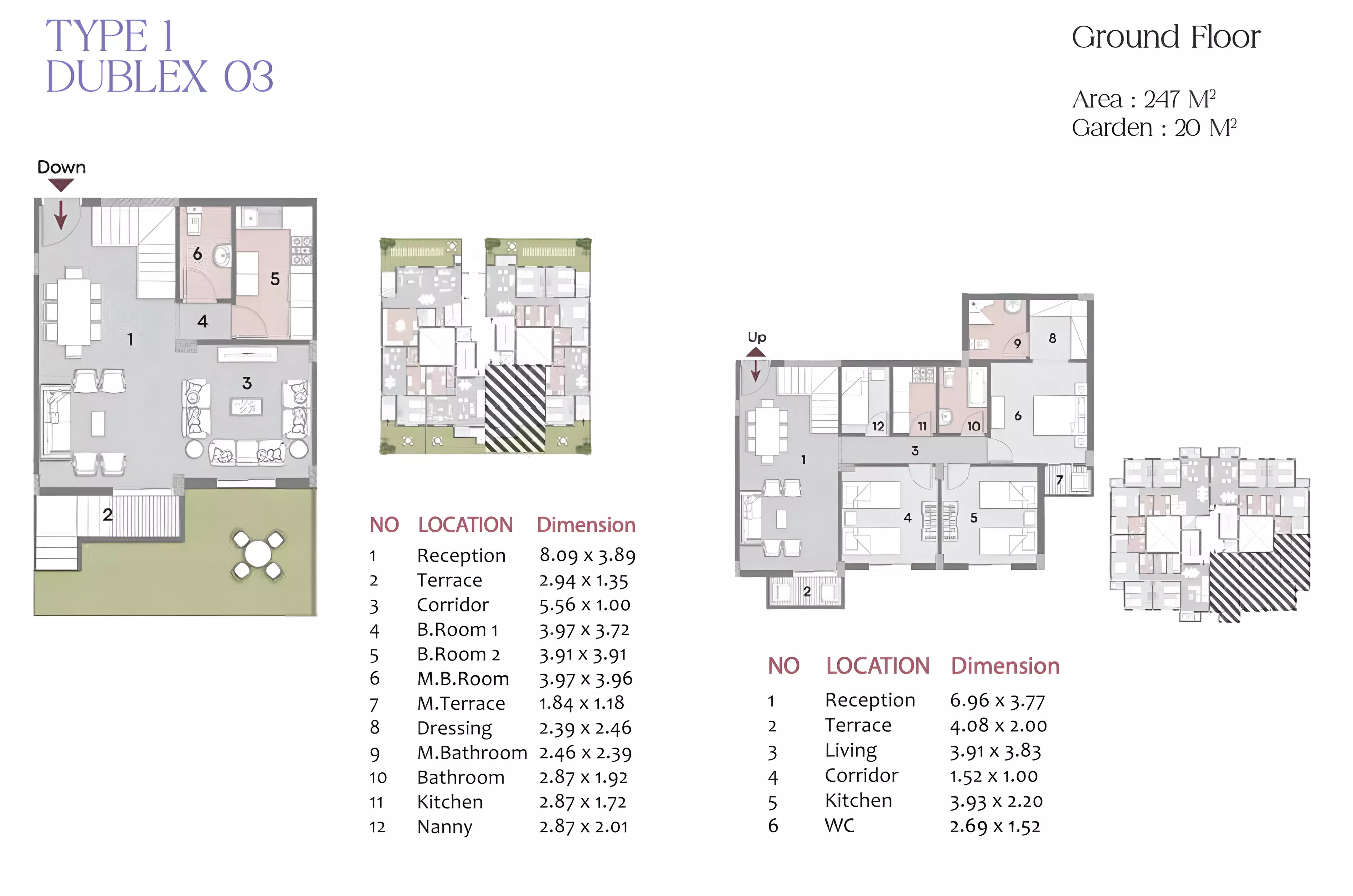 Duplex · 3 Bedrooms · 219–281 m² in كمبوند ايلين التجمع الخامس 2026 Compound Elen New Cairo 3