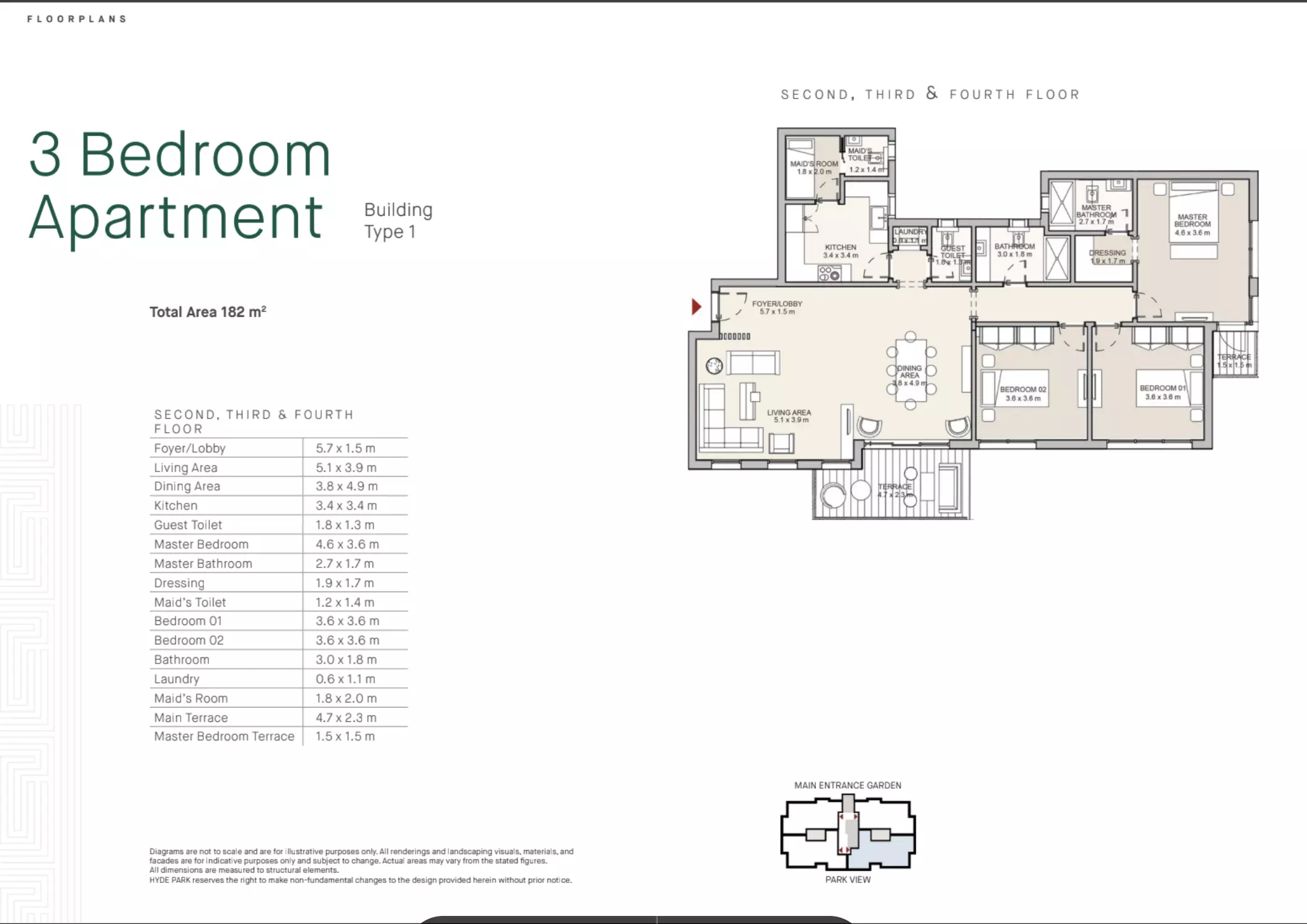 شقة · 3 غرف · 154–191 م² في Hyde Park New Cairo Compound 4