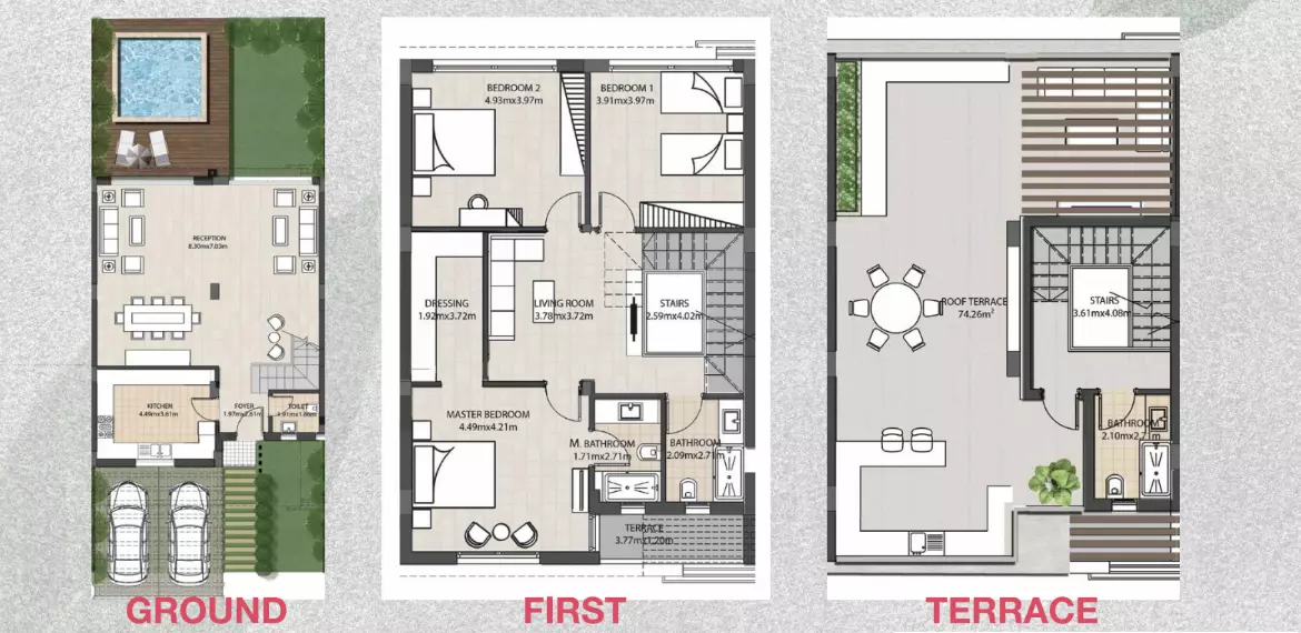 تاون هاوس · 3 غرف · 247 م² في Granda Life Compound El Shorouk by Egy Gab Developments 2