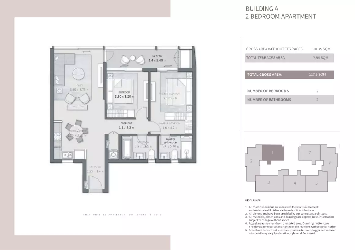 Apartment · 2 Bedrooms · 115–122 m² in Grand Residences  Cairo Gate 2