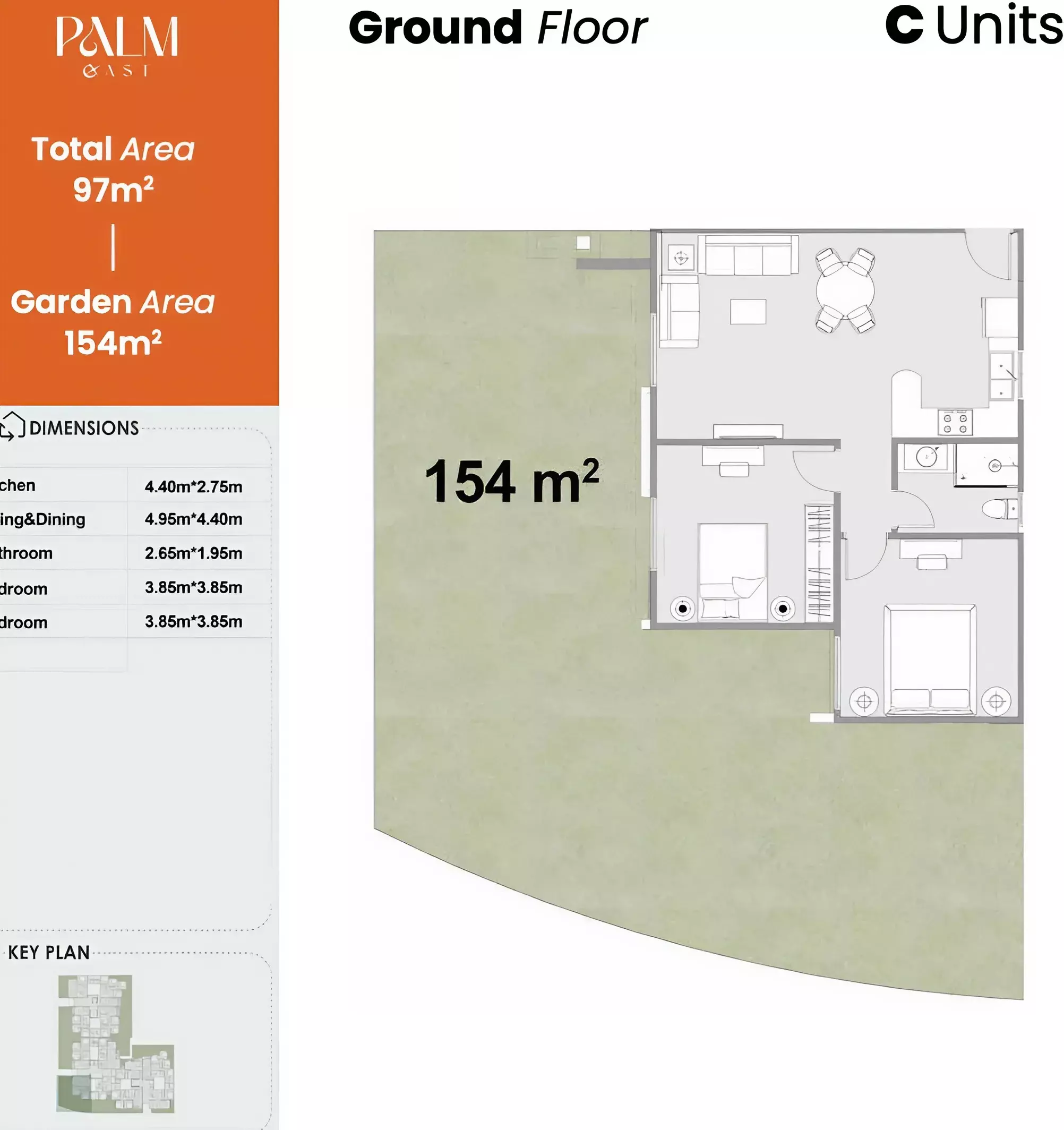 Apartment · 2 Bedrooms · 96–127 m² in Palm East New Cairo Compound by TG Developments 3