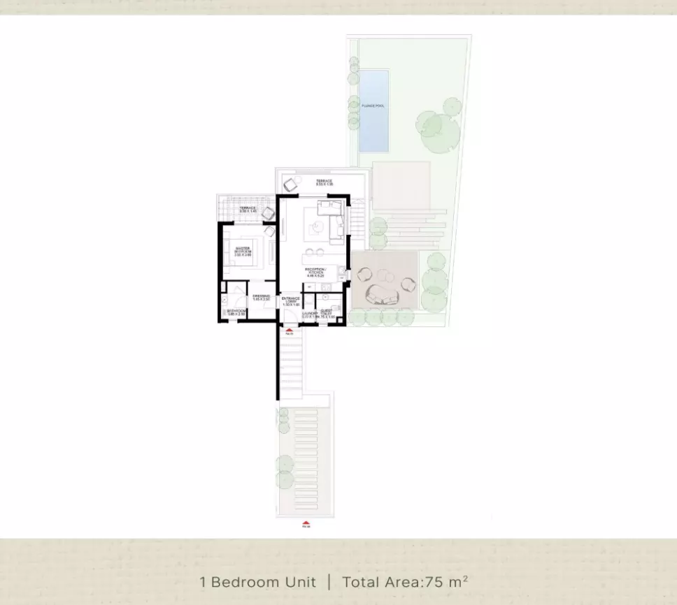 شقة · غرفة · 75 م² في Fairways 2