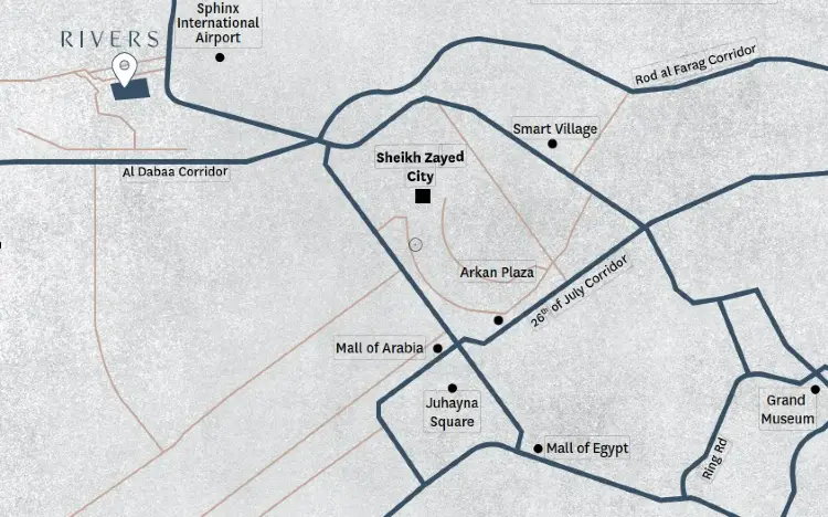 كمبوند ريفيرز زايد الجديدة master plan