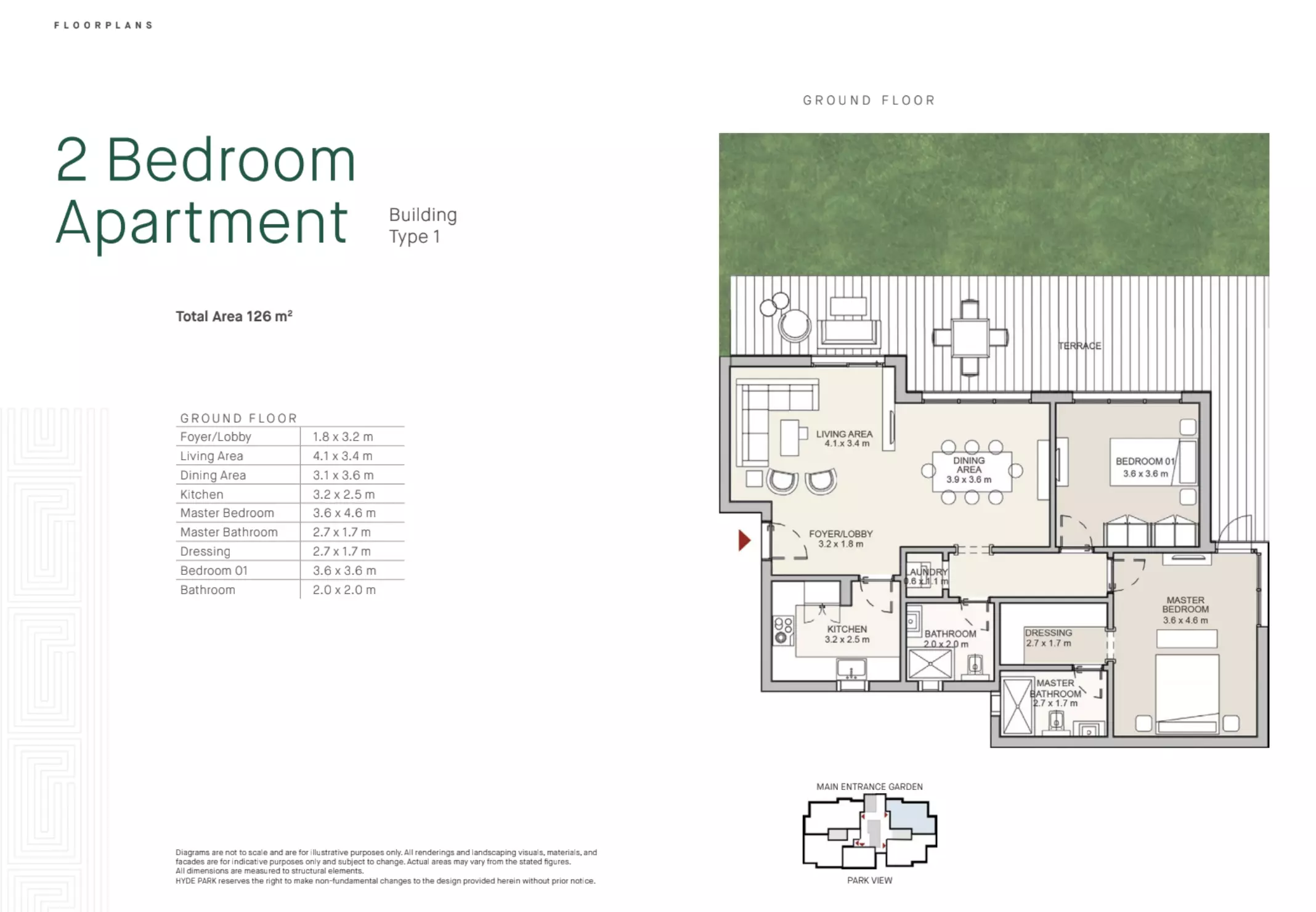 Apartment · 2 Bedrooms · 126–145 m² in Hyde Park New Cairo Compound 3