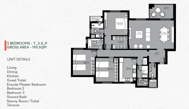 شقة · 3 غرف · 164–211 م² في Clubside Apartments  District 5 4