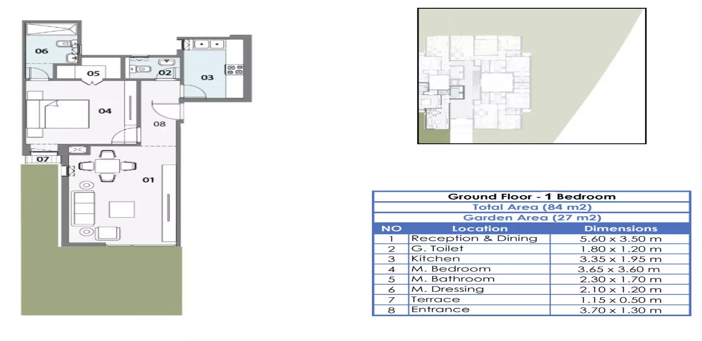 Apartment · 1 Bedroom · 83–89 m² in كمبوند هوب التجمع الخامس 2026 Compound Hope New Cairo 2
