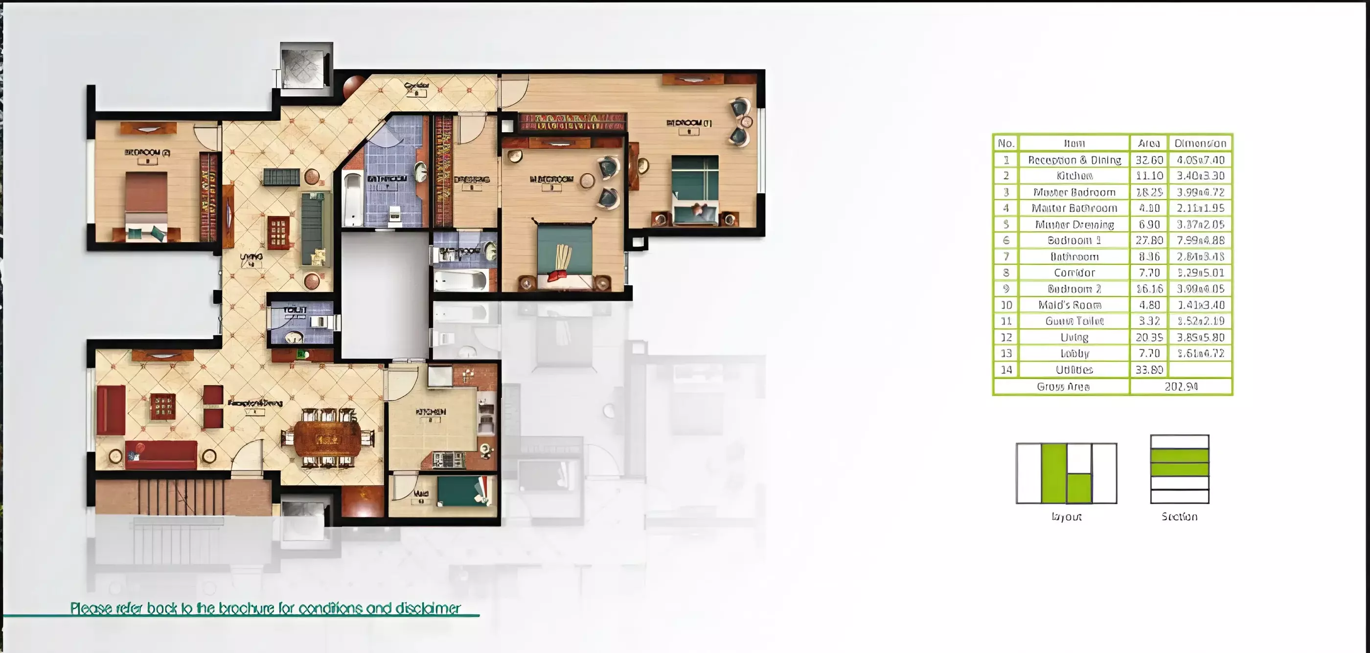 شقة · 3 غرف · 172–274 م² في Mountain View Hyde Park 2