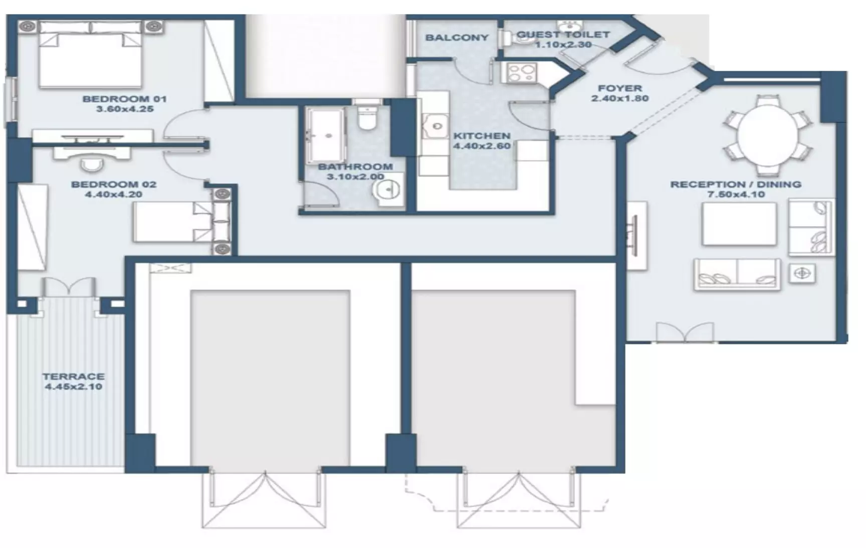 Apartment · 2 Bedrooms · 123–163 m² in New Garden City 4