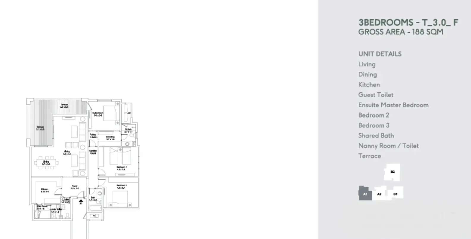 شقة · 3 غرف · 164–211 م² في Clubside Apartments  District 5 2