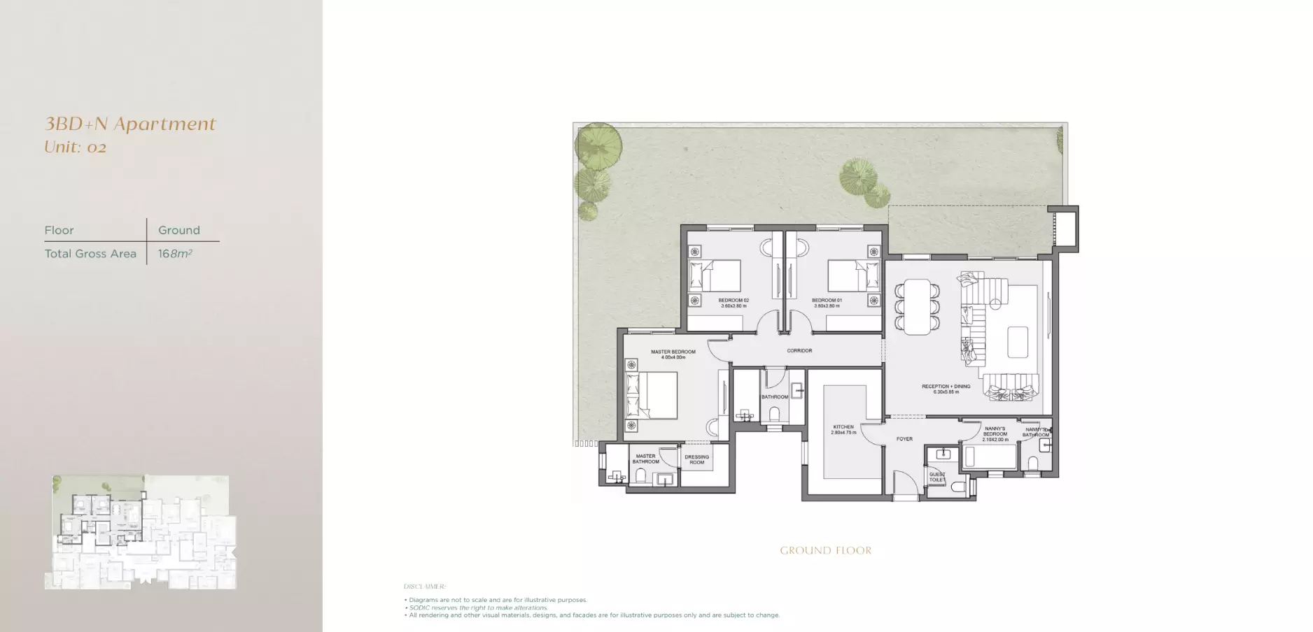شقة · 3 غرف · 118–208 م² في East Vale 3