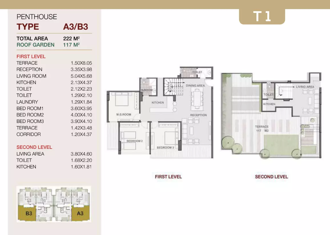 بنتهاوس · 3 غرف · 200–222 م² في The Icon Residence compound New Cairo by Style Home