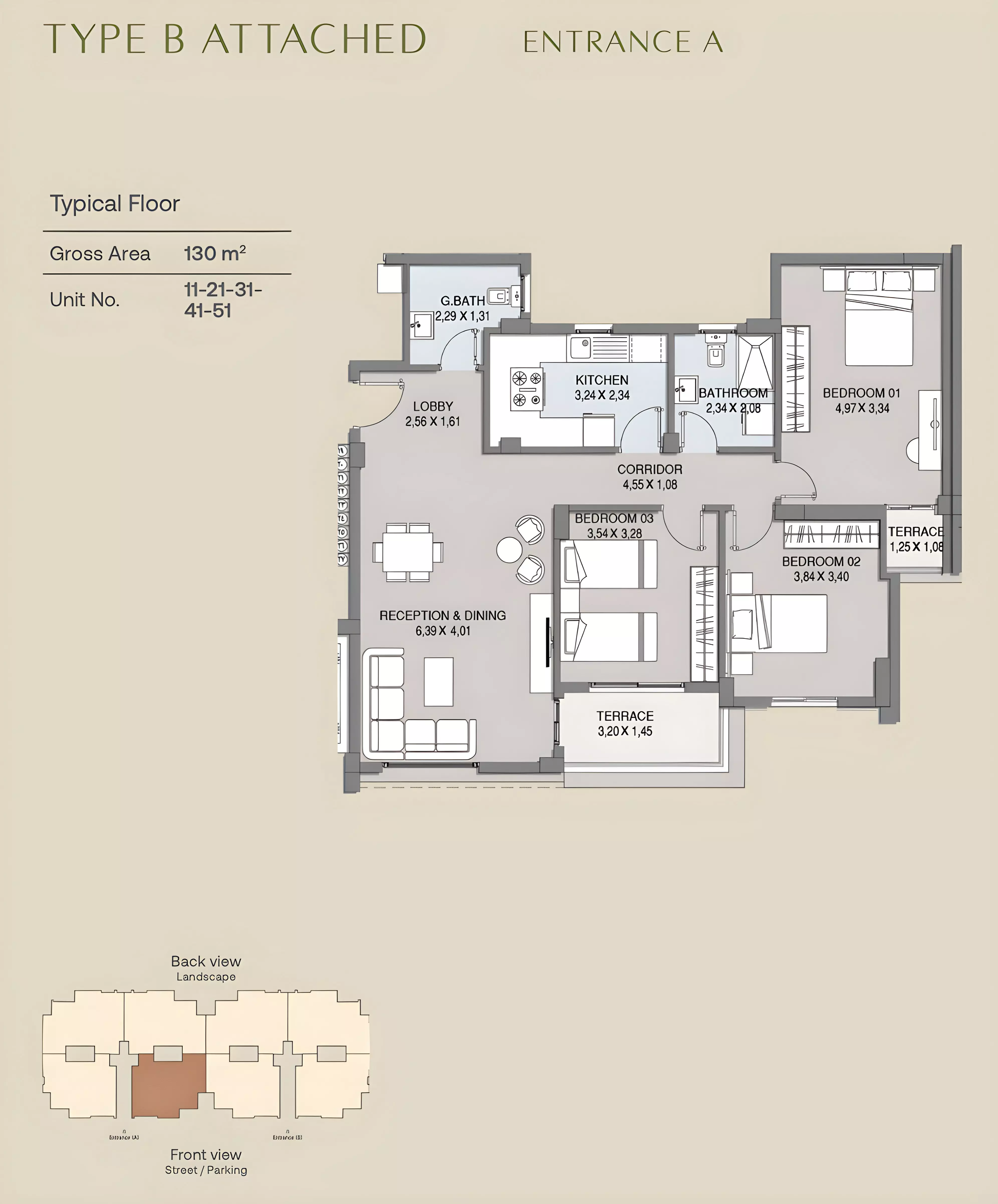 Apartment · 3 Bedrooms · 130–150 m² in Westview Residence 2