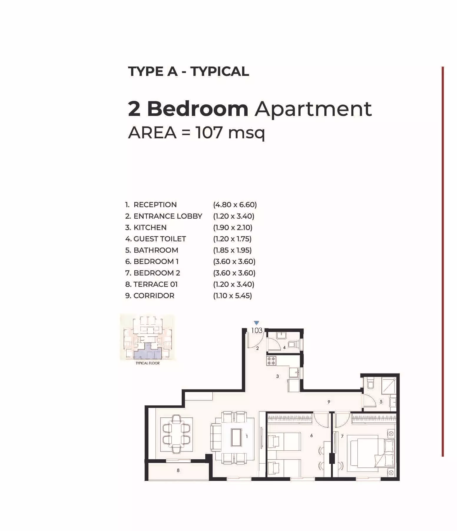 شقة · غرفتين · 107–127 م² في كمبوند هوم ريزيدنس التجمع السادس 2026 Compound Home Residence New Cairo 2