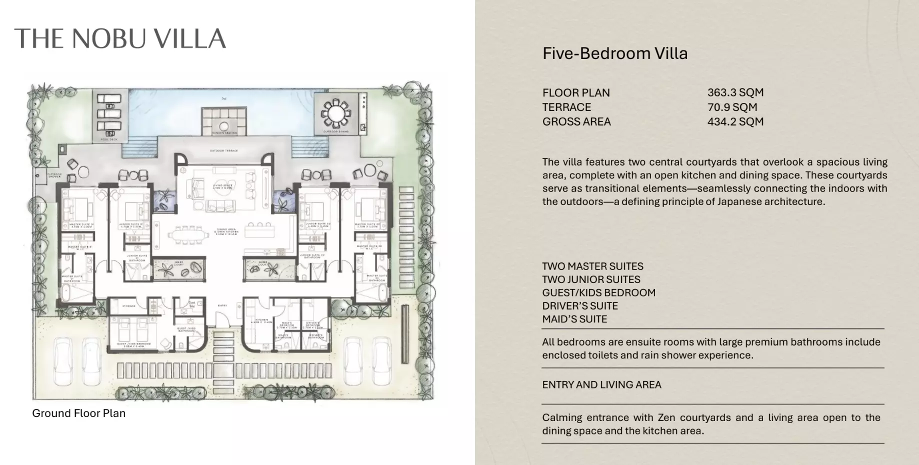 فيلا · 5 غرف · 415–434 م² في Nobu Branded Villas - Ogami 2