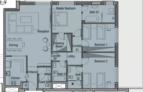 شقة · 3 غرف · 195–303 م² في Canal Walk Residence 3