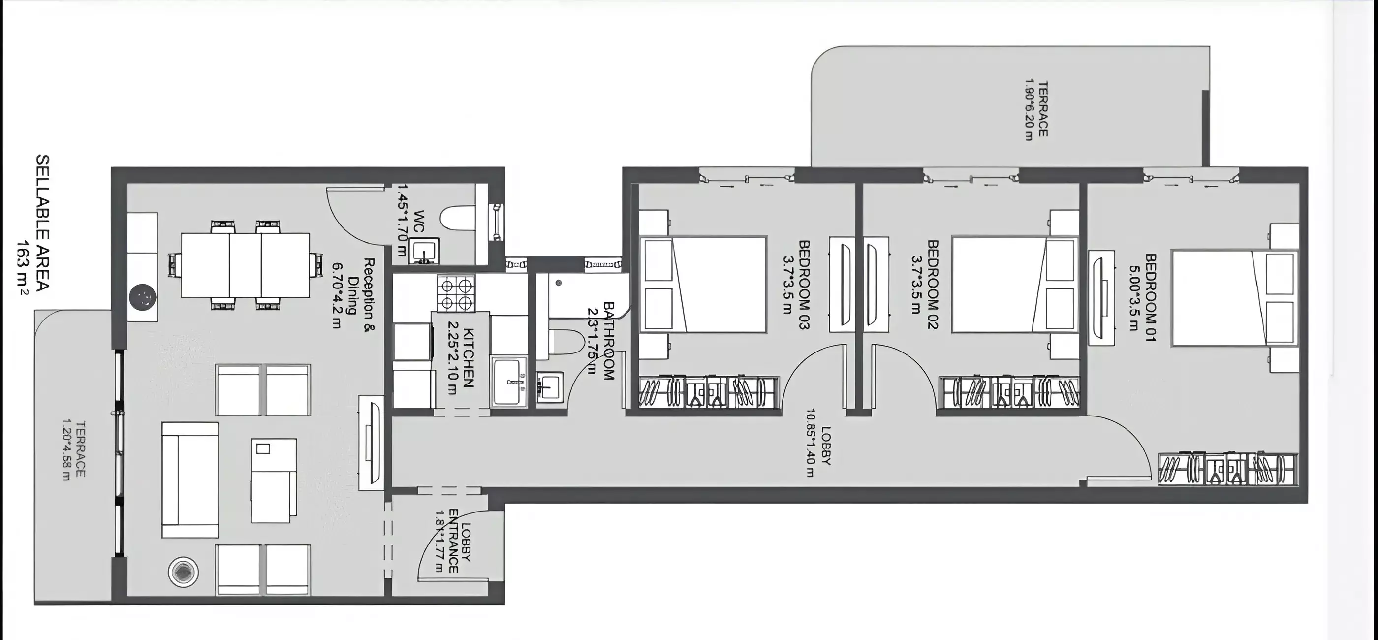 Apartment · 3 Bedrooms · 161–190 m² in Lumia Lagoons New Capital 2