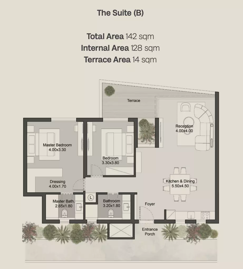 Apartment · 2 Bedrooms · 138–147 m² in The Gray Residences-Hills of One 4