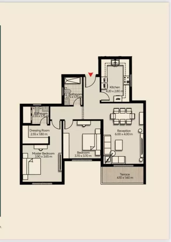شقة · غرفتين · 118–166 م² في Marville New Zayed 3